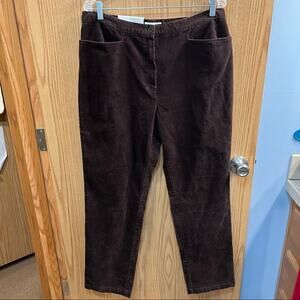 NWT Jones Sport Stretch Corduroy Angle Pocket Pant in Brown Women's Plus Size 14